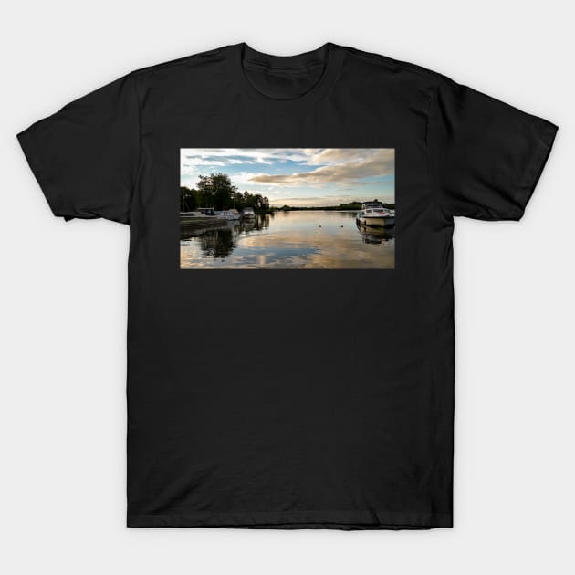 Dusk on Ranworth Broad T-Shirt by yackers1